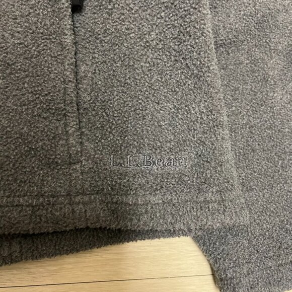 LL Bean Fleece Men’s Gray Sweater Full Zip Outdoor Fluffy Camping Fall Winter - Picture 4 of 6